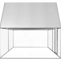 VIDAXL - Poulailler 4 x 2 x 2 m acier galvanisé