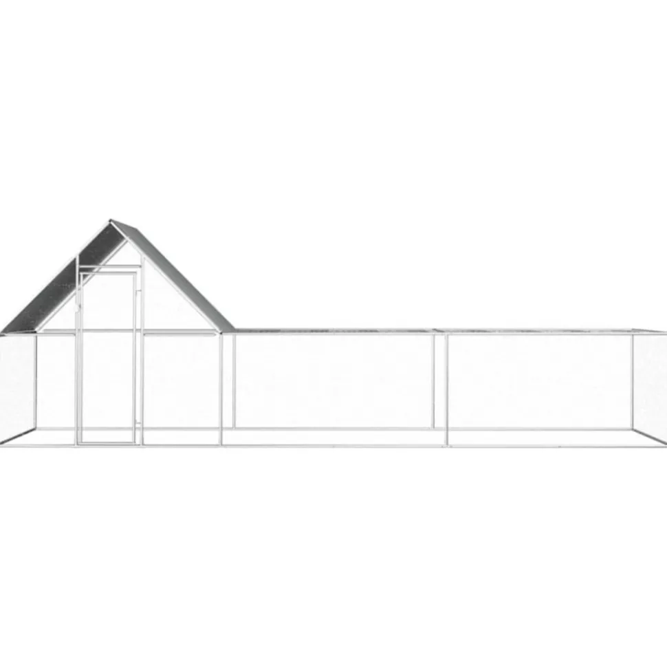 VIDAXL - Poulailler 6 x 2 x 2 m acier galvanisé