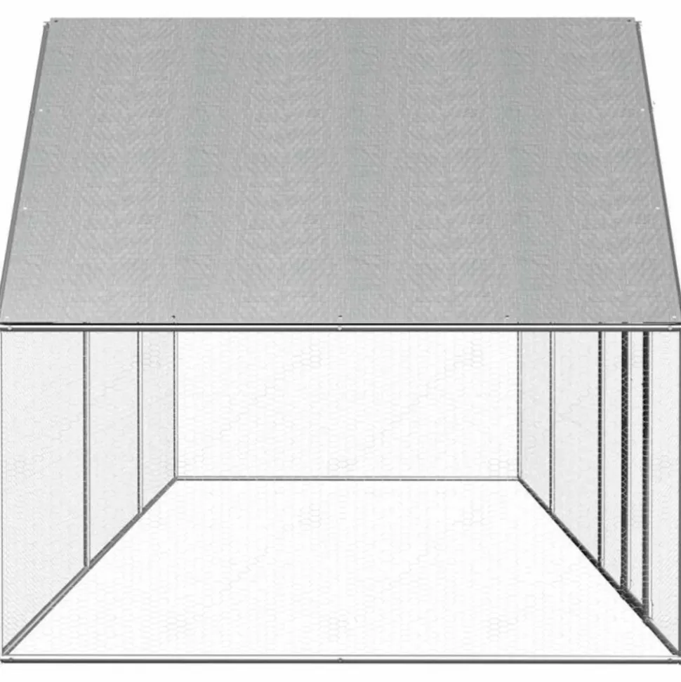 VIDAXL - Poulailler 6 x 2 x 2 m acier galvanisé