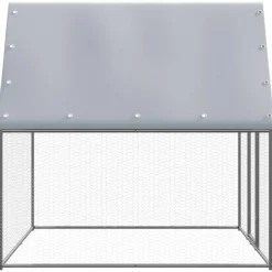 VIDAXL - Poulailler argenté et gris 2x2x2 m acier galvanisé