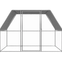 VIDAXL - Poulailler argenté et gris 3x2x2 m acier galvanisé