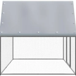 VIDAXL - Poulailler argenté et gris 3x2x2 m acier galvanisé