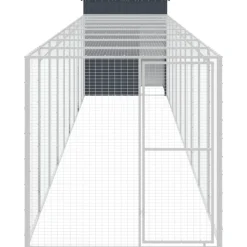 VIDAXL - Poulailler avec cour anthracite 165x1067x181 cm acier galvanisé