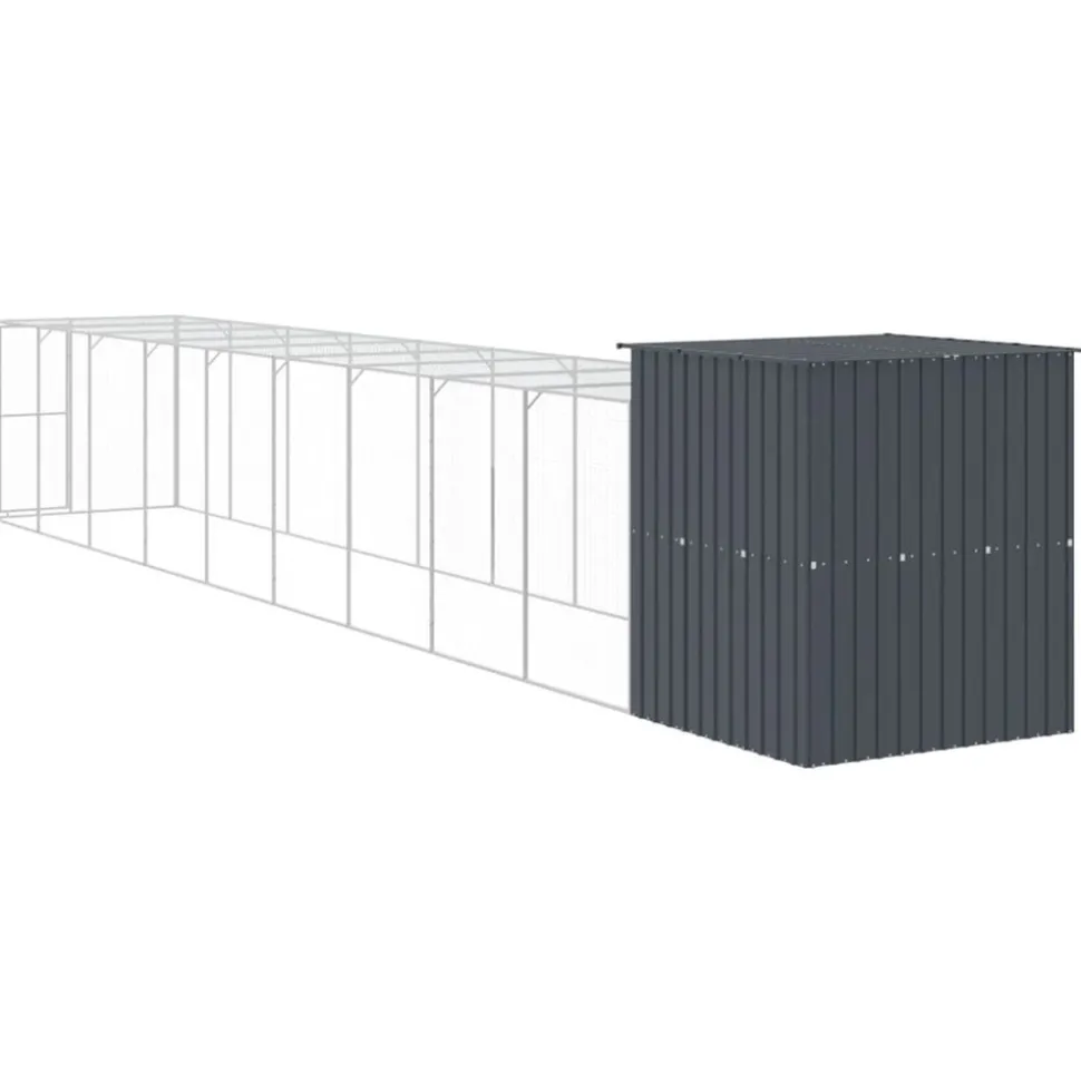 VIDAXL - Poulailler avec cour anthracite 165x1067x181 cm acier galvanisé