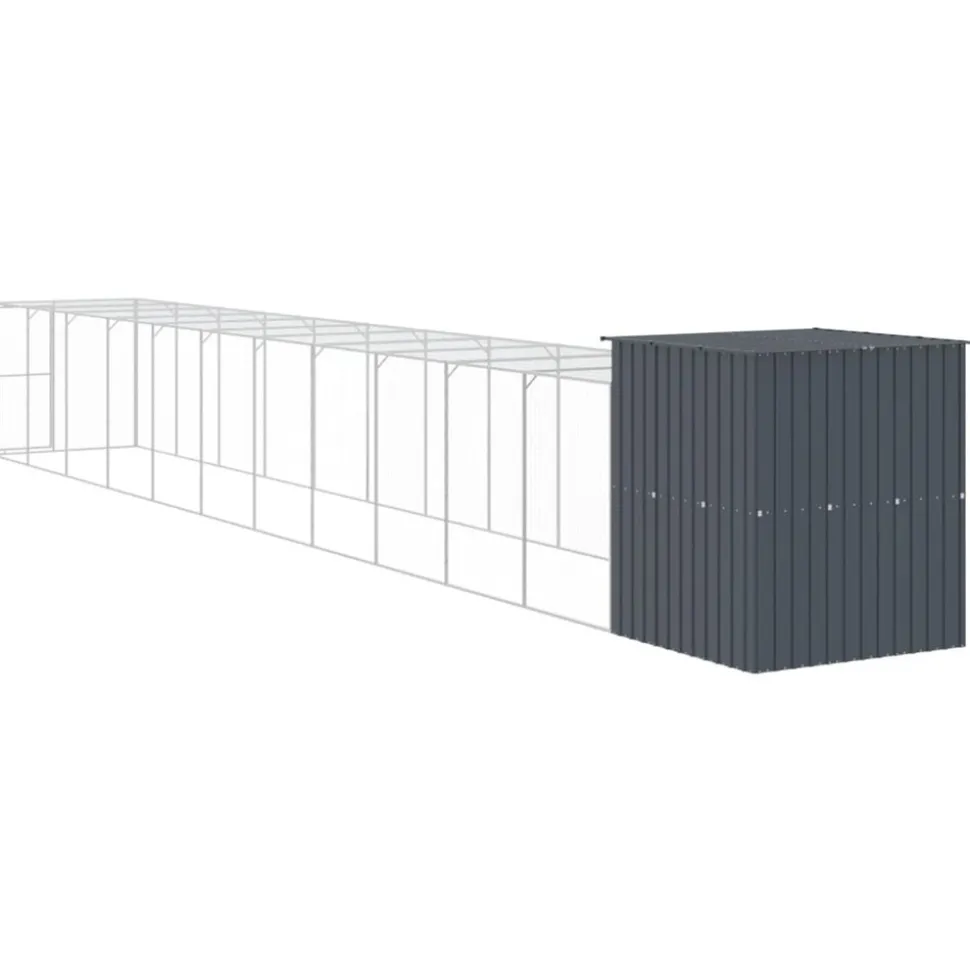 VIDAXL - Poulailler avec cour anthracite 165x1271x181 cm acier galvanisé