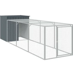 VIDAXL - Poulailler avec cour anthracite 110x405x110 cm acier galvanisé