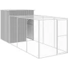 VIDAXL - Poulailler avec cour gris clair 165x455x181 cm acier galvanisé