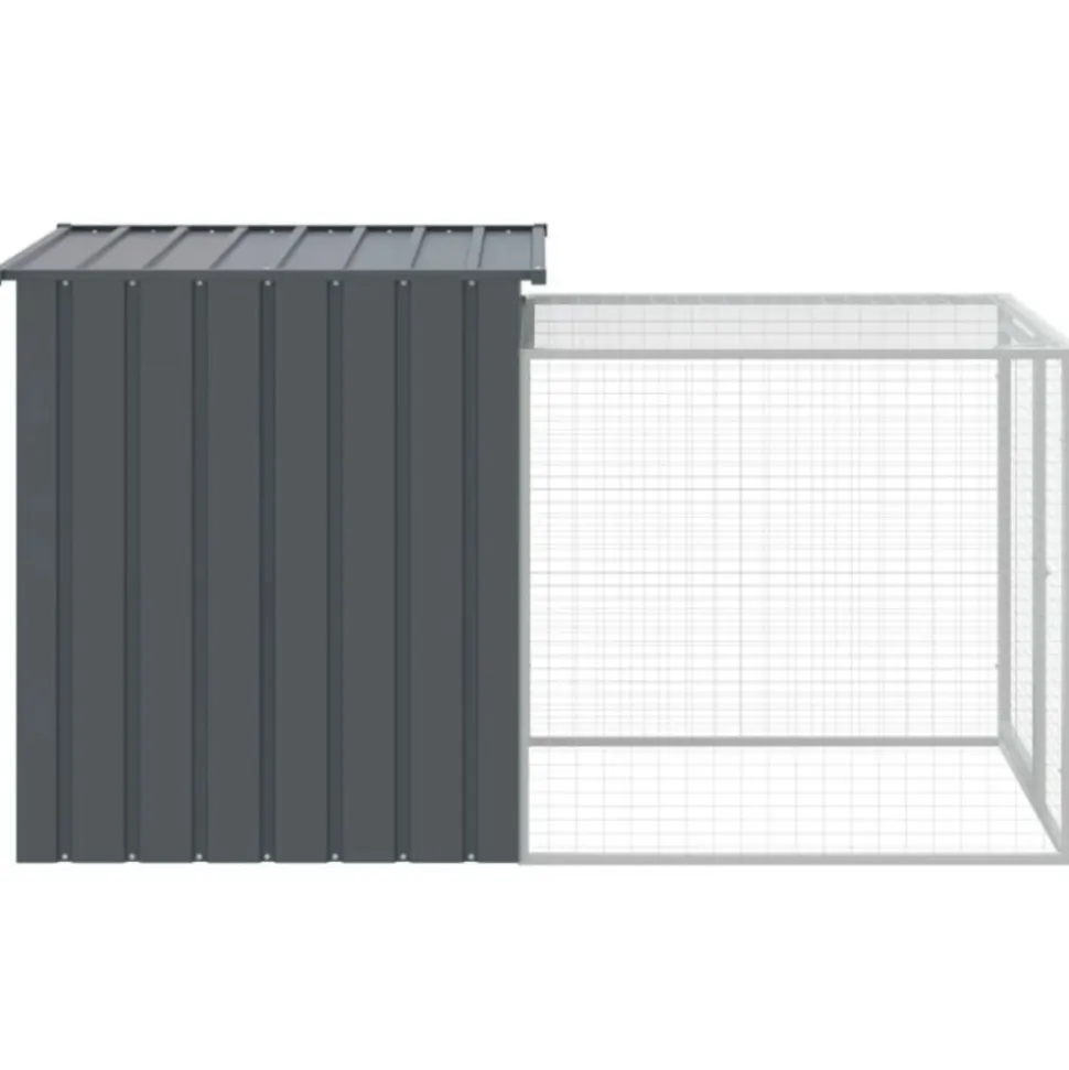 VIDAXL - Poulailler avec cour anthracite 110x201x110 cm acier galvanisé