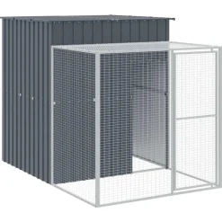 VIDAXL - Poulailler avec cour anthracite 165x251x181 cm acier galvanisé