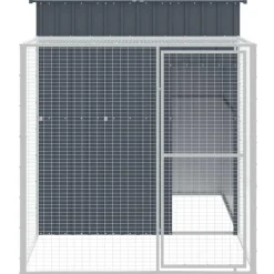 VIDAXL - Poulailler avec cour anthracite 165x251x181 cm acier galvanisé