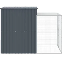 VIDAXL - Poulailler avec cour anthracite 165x251x181 cm acier galvanisé