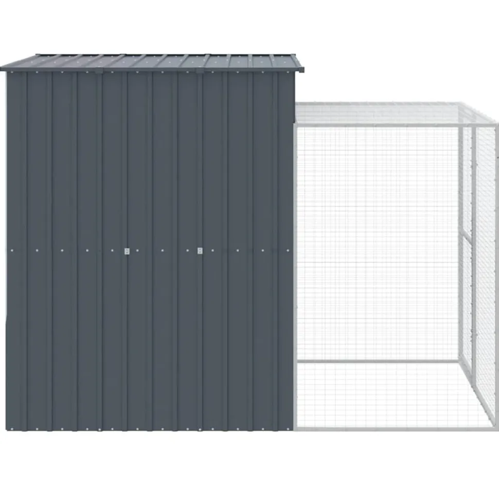 VIDAXL - Poulailler avec cour anthracite 165x251x181 cm acier galvanisé