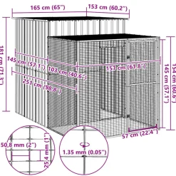 VIDAXL - Poulailler avec cour anthracite 165x251x181 cm acier galvanisé