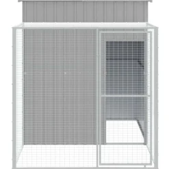 VIDAXL - Poulailler avec cour gris clair 165x251x181 cm acier galvanisé