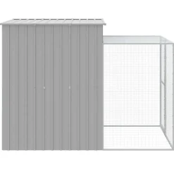 VIDAXL - Poulailler avec cour gris clair 165x251x181 cm acier galvanisé