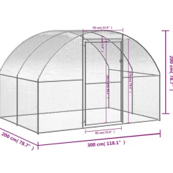 VIDAXL - Poulailler d extérieur 3x2x2 m acier galvanisé