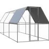 VIDAXL - Poulailler d extérieur 2x6x2 m acier galvanisé