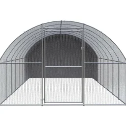 VIDAXL - Poulailler d extérieur 3x8x2 m acier galvanisé
