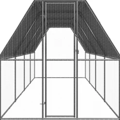 VIDAXL - Poulailler d extérieur 2x8x2 m acier galvanisé