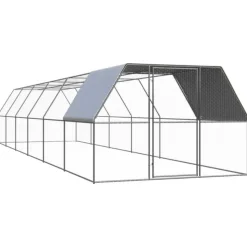 VIDAXL - Poulailler d extérieur 3x12x2 m acier galvanisé