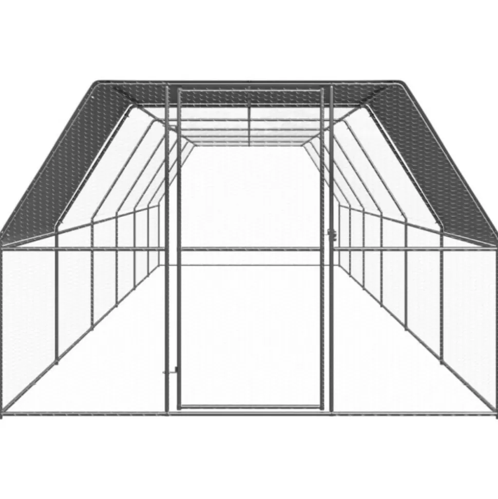 VIDAXL - Poulailler d extérieur 3x12x2 m acier galvanisé