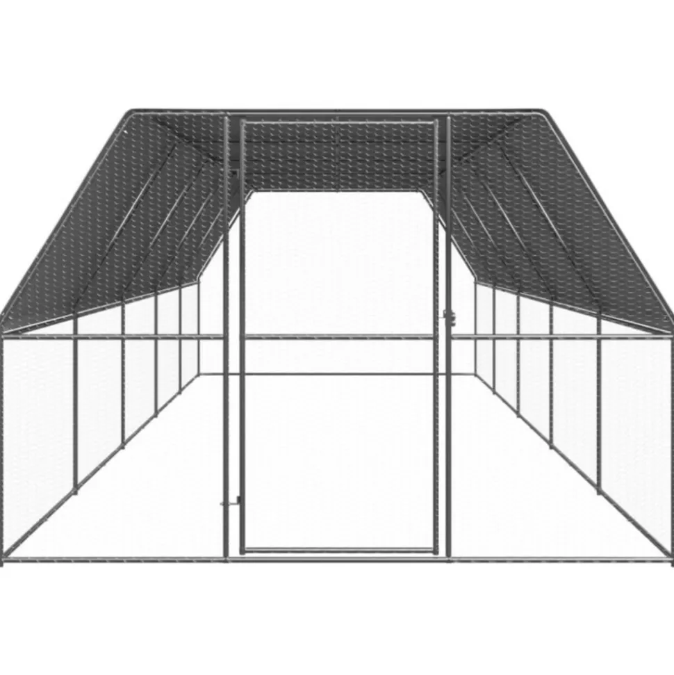 VIDAXL - Poulailler d extérieur 3x10x2 m acier galvanisé