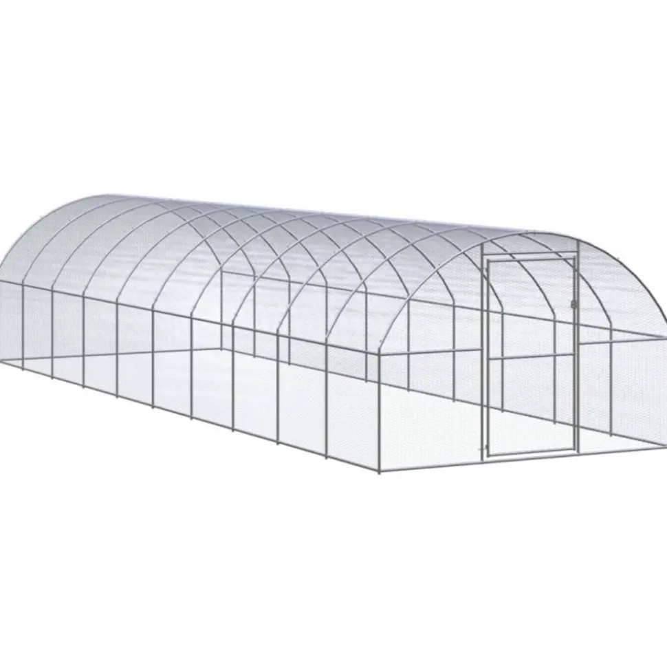 VIDAXL - Poulailler d extérieur 3x10x2 m acier galvanisé