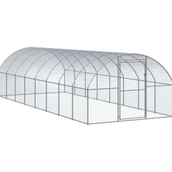 VIDAXL - Poulailler d extérieur 3x8x2 m acier galvanisé