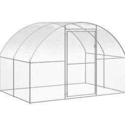 VIDAXL - Poulailler d extérieur 3x8x2 m acier galvanisé
