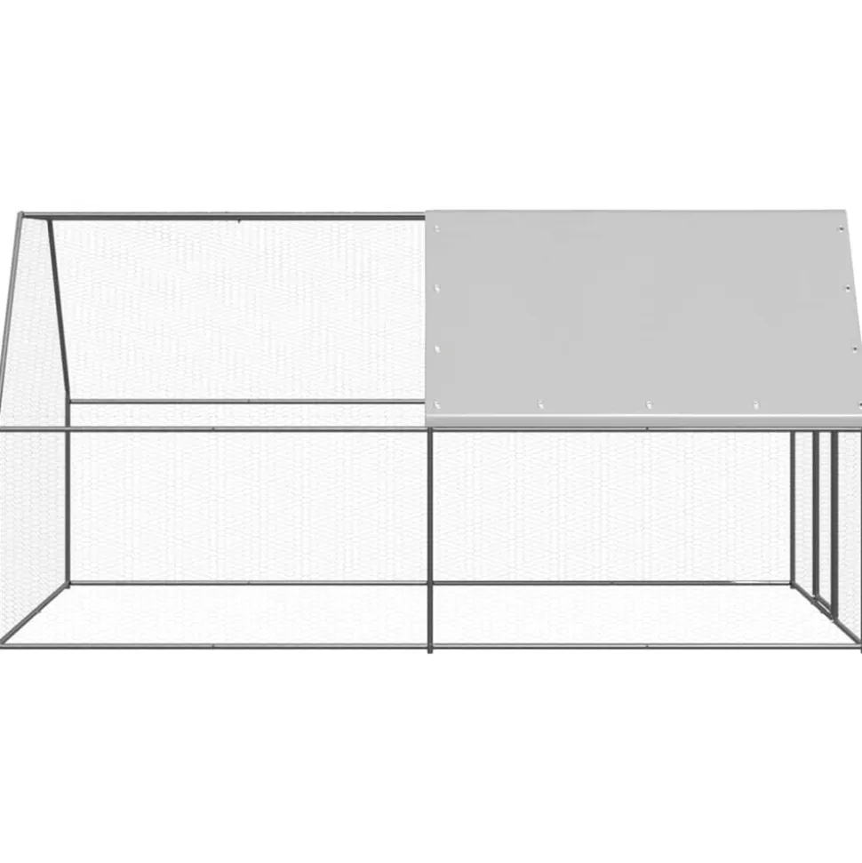 VIDAXL - Poulailler d'extérieur 2x4x2 m acier galvanisé