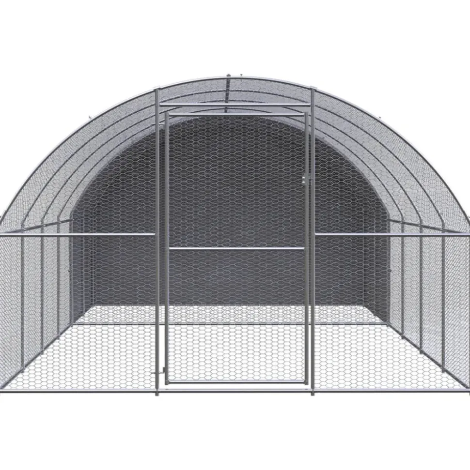 VIDAXL - Poulailler d'extérieur 3x4x2 m acier galvanisé