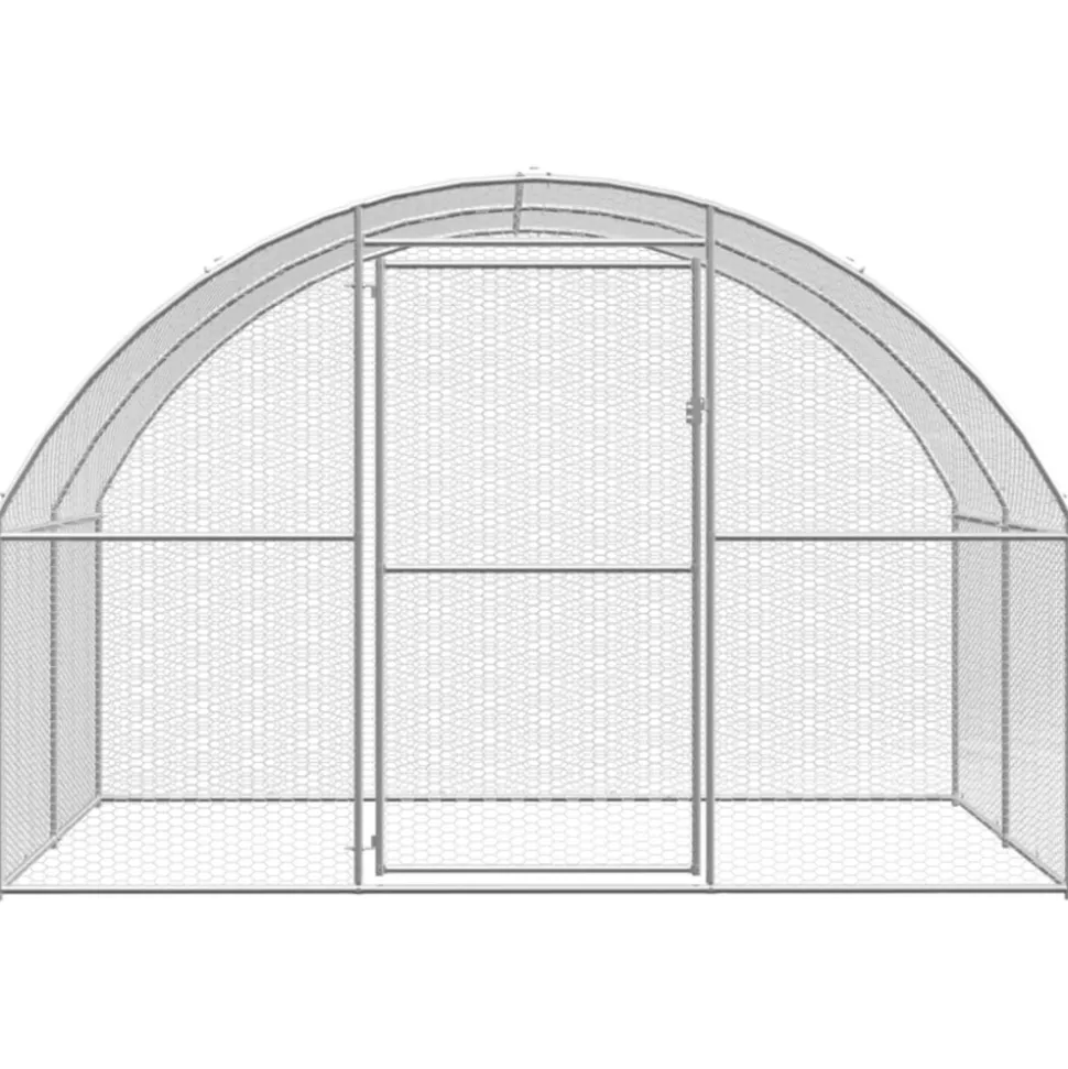 VIDAXL - Poulailler d'extérieur 3x4x2 m acier galvanisé
