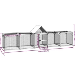 VIDAXL - Poulailler 500x100x150 cm bois de pin massif imprégné