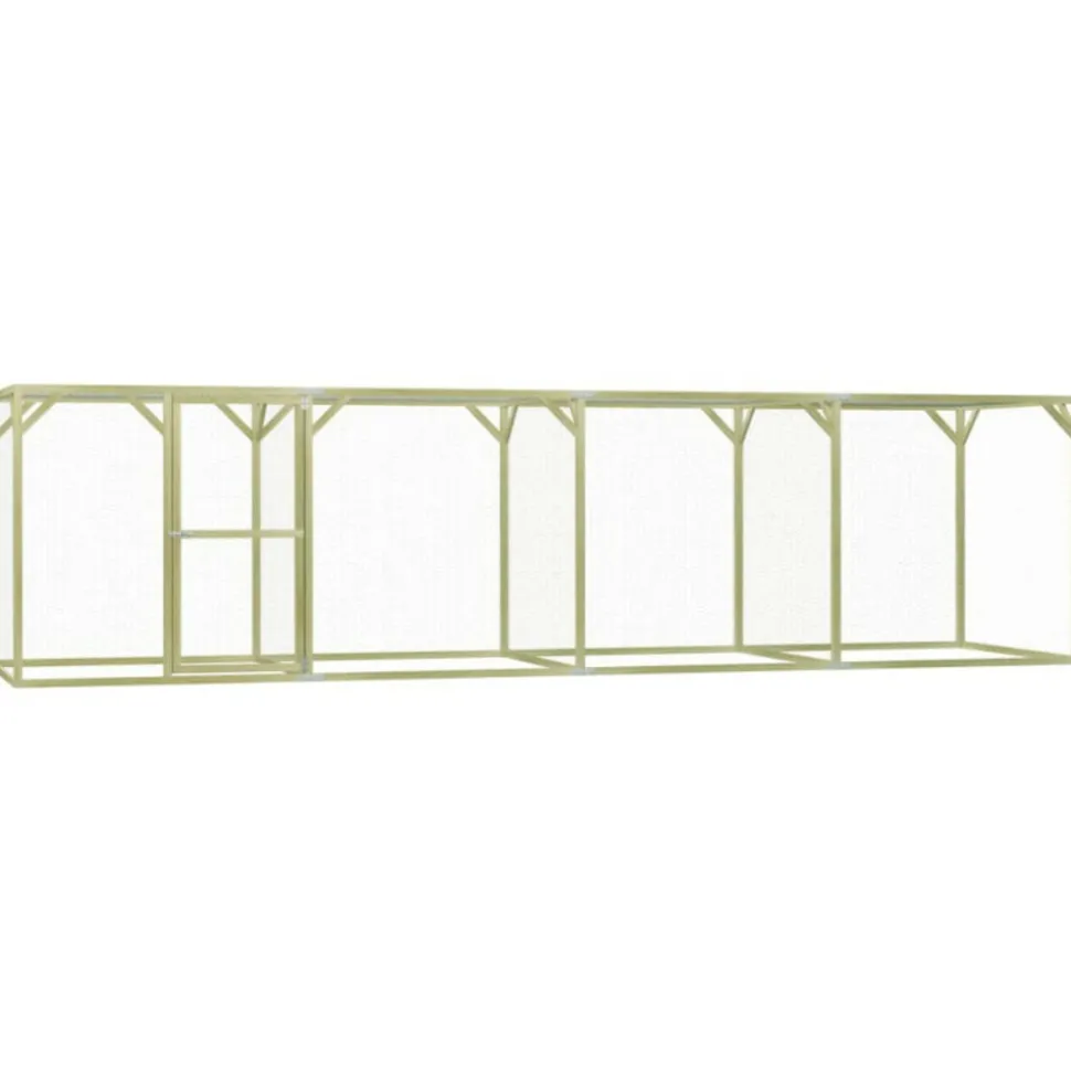 VIDAXL - Poulailler 1,5x6x1,5 m pinède imprégnée