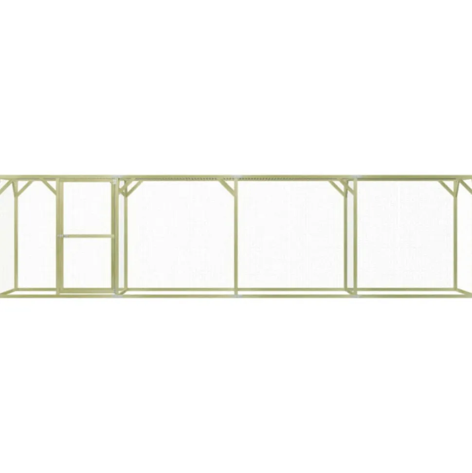 VIDAXL - Poulailler 1,5x6x1,5 m pinède imprégnée