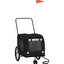 VIDAXL - Remorque de vélo pour animaux de compagnie noir