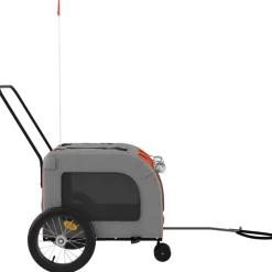 VIDAXL - Remorque de vélo pour animaux de compagnie orange et gris