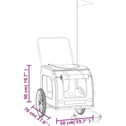 VIDAXL - Remorque de vélo pour animaux de compagnie orange et gris
