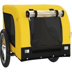 VIDAXL - Remorque de vélo pour animaux de compagnie jaune et noir