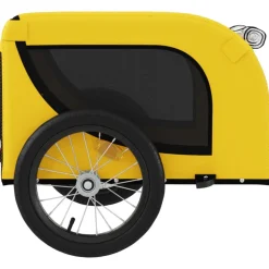VIDAXL - Remorque de vélo pour animaux de compagnie jaune et noir