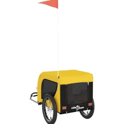 VIDAXL - Remorque de vélo pour animaux de compagnie jaune et noir