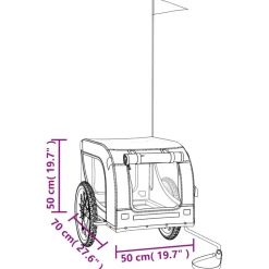 VIDAXL - Remorque de vélo pour animaux de compagnie jaune et noir
