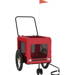 VIDAXL - Remorque de vélo pour animaux de compagnie rouge et noir