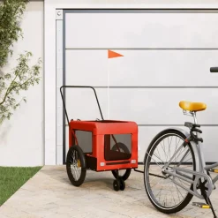 VIDAXL - Remorque de vélo pour animaux de compagnie orange et noir