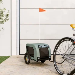 VIDAXL - Remorque de vélo pour animaux de compagnie gris et noir