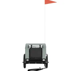 VIDAXL - Remorque de vélo pour animaux de compagnie gris et noir