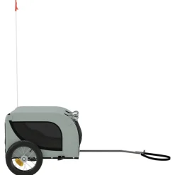 VIDAXL - Remorque de vélo pour animaux de compagnie gris et noir