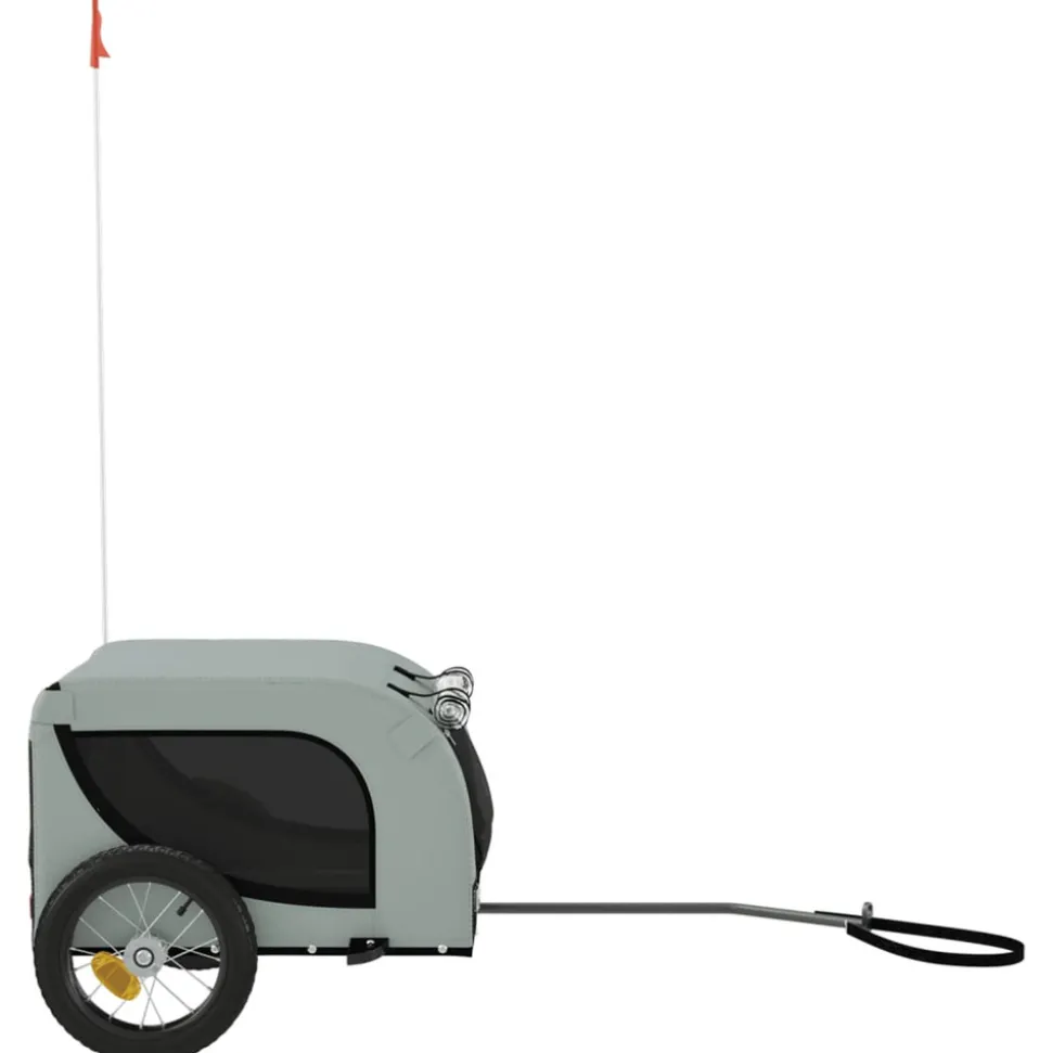 VIDAXL - Remorque de vélo pour animaux de compagnie gris et noir