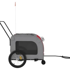VIDAXL - Remorque de vélo pour animaux de compagnie rouge et gris