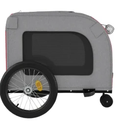 VIDAXL - Remorque de vélo pour animaux de compagnie rouge et gris